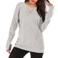 thumbnail image 2 of Vedolay Long Sleeve Blouses for Women V Neck Soft Comfy Tee Tops Tunic Grey,L, 2 of 4