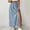 Sky Blue, variant on Women's Elastic Waist Ditsy Floral Maxi Skirt Casual A-Line Skirt with Side Slit Flowy Printed Long Skirt Everyday Casual Skirt for Women(Navy,XS)