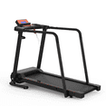 thumbnail image 5 of Folding Treadmill for Seniors with Long Handrails, 2.5 HP Portable Walking Jogging Treadmill with App, Safety Key, 0-6 MPH, Black Orange, 5 of 7