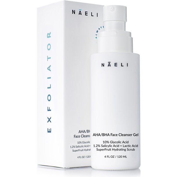 NAELI AHA/BHA 10 Glycolic Acid Face Wash, Salicylic Acid Face Exfoliator Cleanser with