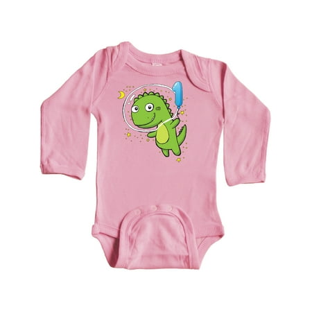 

Inktastic Dinosaur Astronaut 1st Gift Baby Boy or Baby Girl Long Sleeve Bodysuit