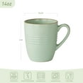 thumbnail image 3 of Famiware Jupiter 4-Piece Stoneware Coffee Mug Sets, Dishwasher Safe and Microwave Safe, Light Green, 3 of 5