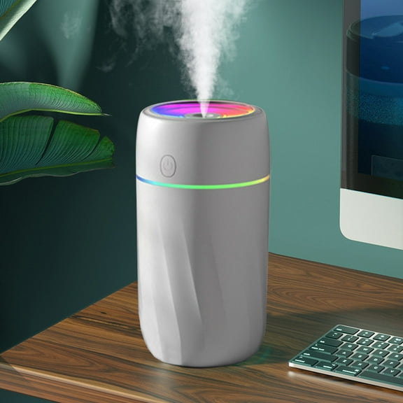 USB Humidifier With Colored Light Quiet Cool Mist Humidifier For Bedroom And Office Plants Easy To Clean Personal Desktop Cool Mist Air Humidifier Super Quiet for Car Office Home