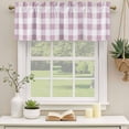 thumbnail image 3 of Pink Plaid Valances for Windows, Decorative Rod Pocket Window Valance Curtains, Spring Summer Farmhouse Buffalo Checkered Short Curtain Drapes for Kitchen/Living Room, 2 Panels, 54" W x 18" L, 3 of 8