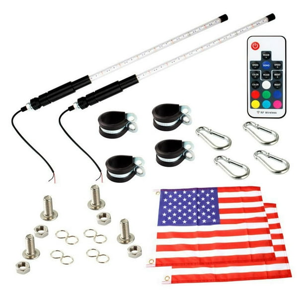 2 Pieces LED Lights, RGB Spiral Warning Lighted ATV Rail , 3FT - Walmart.ca