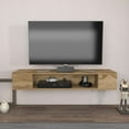 thumbnail image 2 of Decorotika Peti Floating Cabinet Wall Mounted TV Stand Media Console Shelf (Oud Oak), 2 of 11
