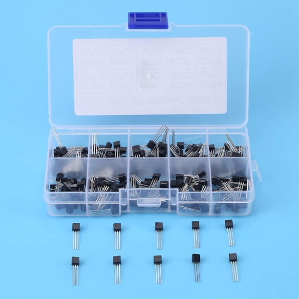 Kit de transistores de 200 piezas,10 valores Surtido de transistores de potencia NPN PNP Kit de bricolaje(BC327 BC337 BC517 BC547 BC548 BC549 BC550 BC556 BC557 BC558) EOTVIA No