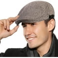 thumbnail image 1 of LAICAIW Mens Newsboy Cap Winter Cotton Beret Hat Cabbie Flat Cap, 1 of 6