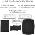 thumbnail image 7 of Southshore Fine Linens 3 Piece Sheet Set, 14-Inch Deep Pocket Bed Sheets with Fitted Sheet and Flat Sheet, Extra Soft Brushed Microfiber, Wrinkle Free, Fade Resistant, California King , Black, 7 of 7