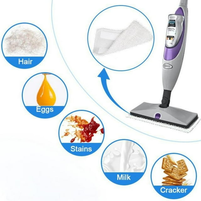 SHAGUOZHOU Microfiber Mop Pads Replacement For Steam Mops High Absorbency Durable Easy To Attach Fit Most Mop for Hardwood Floor Cleaning Cedar Mop Handle Replacement Sweeper Dry Pet
