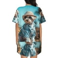 thumbnail image 6 of Daiia Stylish Dog in Denim Outfit Pattern Womens Pajama Sets Short Sleeve Pajamas for Women Sets Soft Lounge Sets Casual Round Neck Sleepwear PJS-XX-Large, 6 of 7
