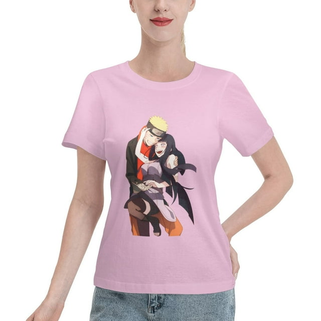 T-Shirt Basique à Manches Courtes pour Femmes Naruto Naruto Hinata