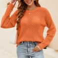 thumbnail image 6 of Oalirro Cotton Long Sleeve Tee Shirts for Women Crew Neck Striped Print Women Dressy Blouses Tops Casual Long Sleeve, 6 of 8
