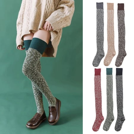 

GXSR Women Thigh High Socks Extra Long Cotton Knit Warm Thick Tall Long Boot Stockings Leg Warmers