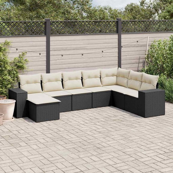 vidaXL Garden Sofa Set Black