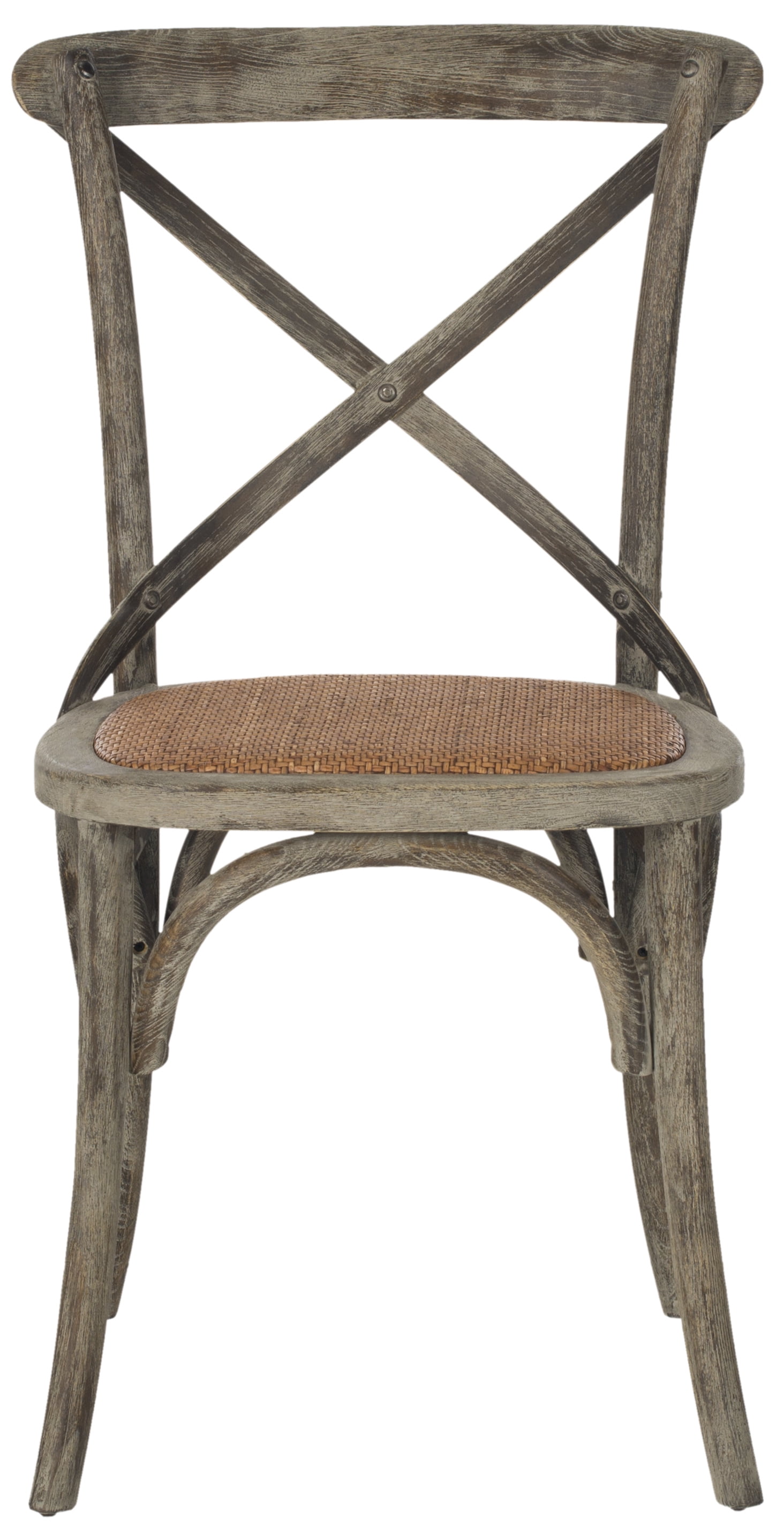 SAFAVIEH Franklin X-Back Bistro Rustic Chairs, Distressed Colonial Walnut, Set of 2