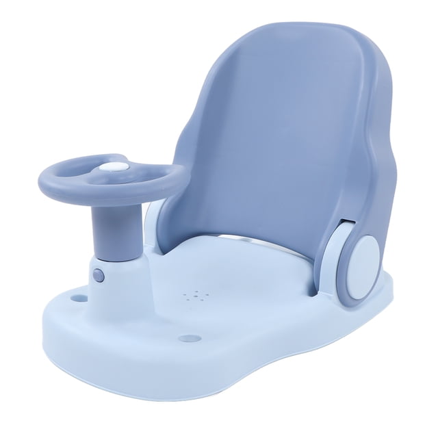 Asiento de baño para bebé, silla de ducha para bañera de bebé, antideslizante, ajustable, de seguridad, para niños pequeños, color azul
