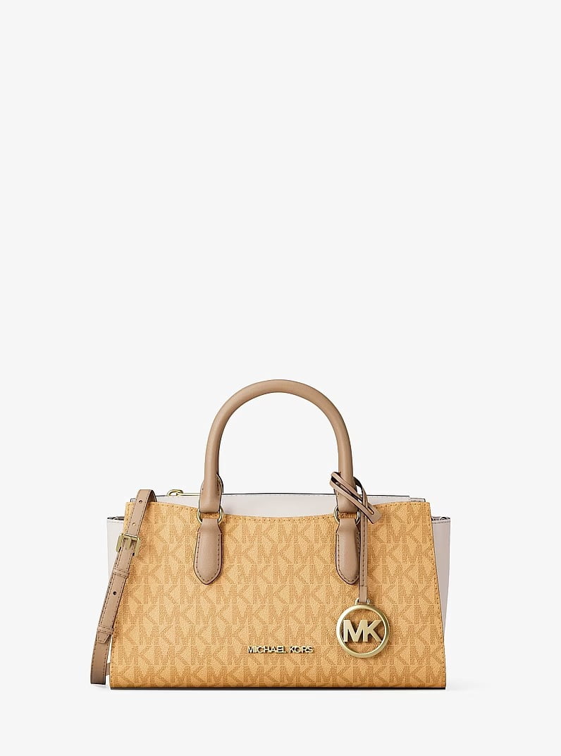 Michael Kors Outlet Hamilton Medium Signature Logo Satchel