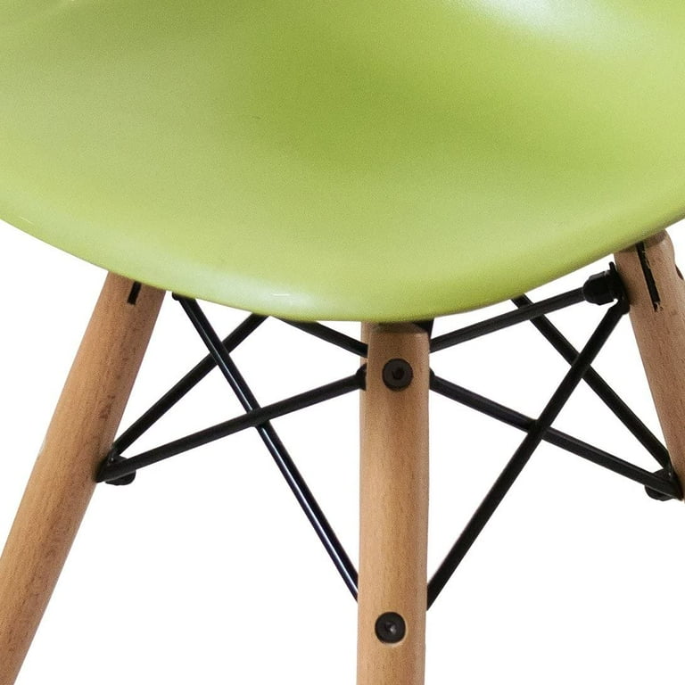 Buschman Set of Two Green Eames Style Kids Dining Room Mid Century Chair Wooden Legs Armless Chairs Walmart