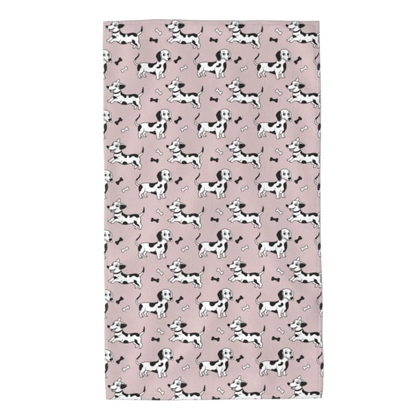 Balery Dachshund Dog Puppy Toalla de Microfibra Premium con Estampado – 27.5x16 pulgadas, Alta Absorción, Suave y Aterciopelada, Secado Rápido