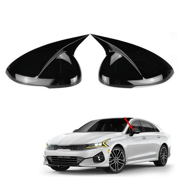 M Style Car Glossy Black Rearview Mirror Cover Trim Frame Side Mirror Caps for K5 2020 2021 2022
