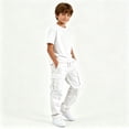 thumbnail image 2 of yillto Boys Cargo Pant Elastic Waist Drawstring Straight Leg Loose Sweatpants with Pockets 5-15 Years, 2 of 7
