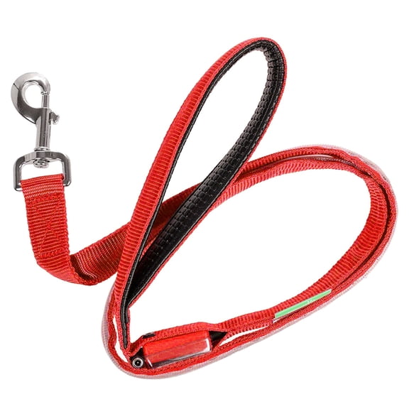 Deco Pet LED Dog Safety Leash | 3 Light Modes for Night Safety, Battery-Powered | Red
