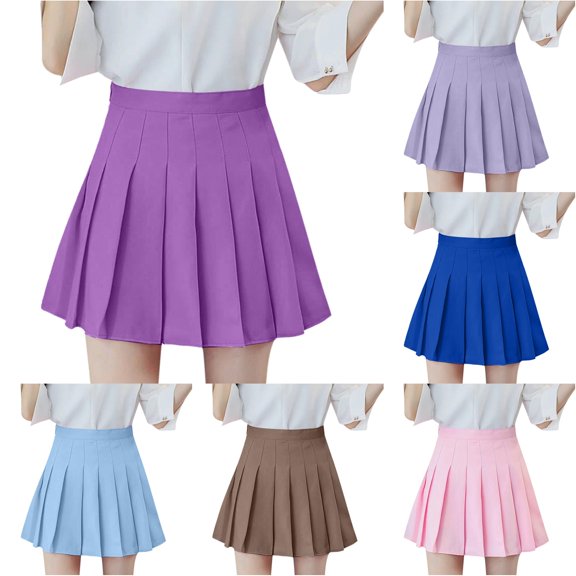 Waist Skirt High Fashion Pleated Waist Women's Casual Slim Skirt Tennis Skirt Women's Denim Skirts M