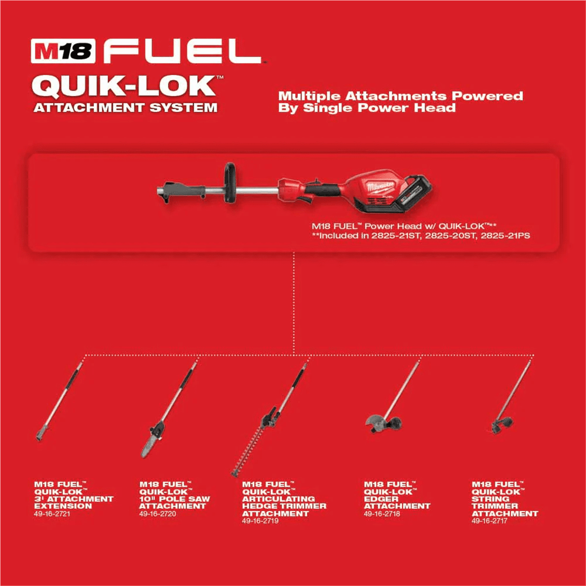 Milwaukee 2825-21ST M18 String Trimmer Kit w/ QUIK-LOK Attachment Capability