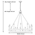 thumbnail image 6 of Vanity Art 12 Lights Wagon Wheel Chandelier Lighting Farmhouse Candle Ceiling Light Fixtures for Living Room Kitchen Dining Room 10552AS, 6 of 10