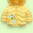 thumbnail image 4 of SDJMa Toddler Baby Girls Coat Cute Cartoon Dragonfly Windproof Jacket Puffer Jacket Warm Padded Jacket Bear Ears Hooded Coat Kids Fall Winter Clothes, 4 of 5
