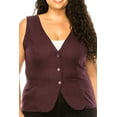 thumbnail image 5 of Women's Women's Plus Size Dressy Casual Vest Three Button Tuxedo Suit Waistcoat, 5 of 6