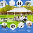 thumbnail image 4 of HOTEEL 10x20 Heavy Duty Canopy Tent, Pop up Canopies with Netting Screened ,Waterproof Ez up Canopy with Sidewalls, Outdoor Instant Party Tent for Backyard,White, 4 of 11