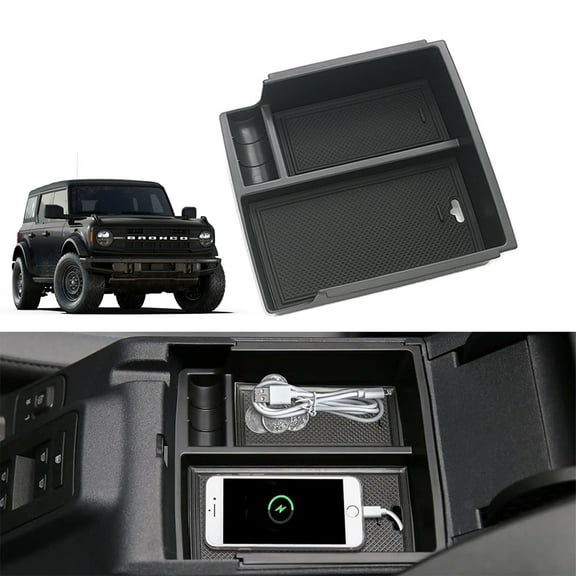 For 2021-2024 Ford Bronco Center Console Armrest Storage Box Tray Accessories