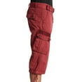 thumbnail image 3 of X RAY Men's Belted Cargo Long Shorts 18" Inseam Below Knee Length Multi Pocket 3/4 Capri Pants Burgundy Size 38, 3 of 7