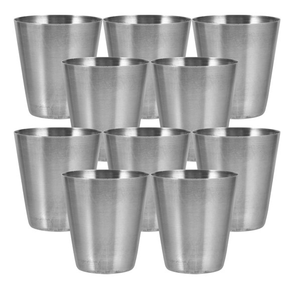 ELAYARD Durable Metal Wine Cup Plated Silver Stainless Steel Great for Outdoor Use 10Pcs