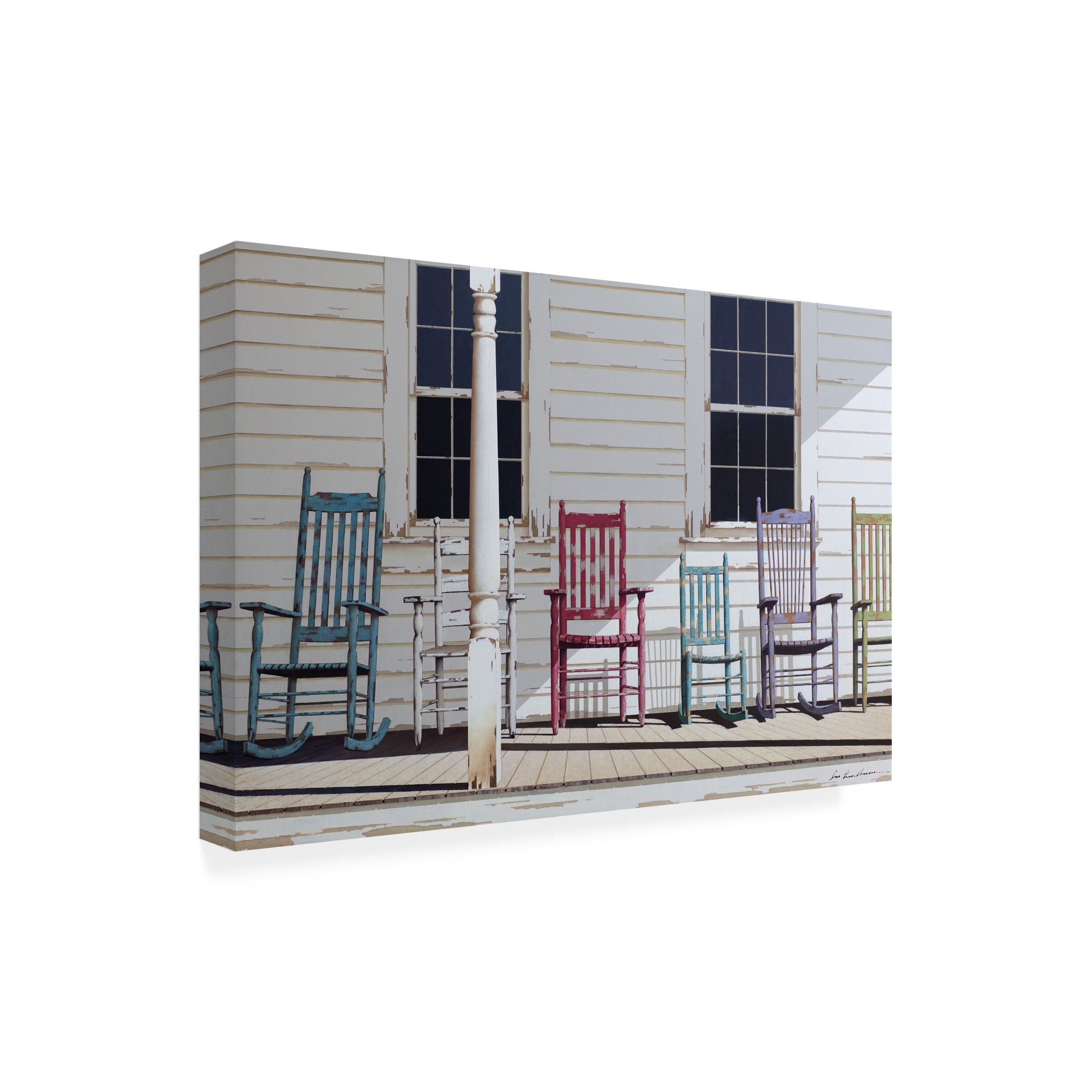 Zhen Huan Lu 'Rocking Chair Family' Canvas Art