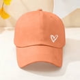 thumbnail image 2 of Pumxq Women's Heart Embroidered Baseball Cap, Adjustable Cotton Dad Hat, Low Profile Casual Cap for Everyday Wear Orange One Size, 2 of 5