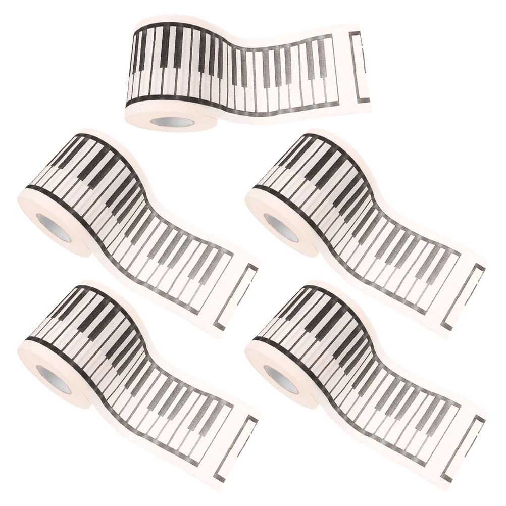 WHAMVOX Assorted Color Printed Toilet Paper Rolls with Piano Pattern for Home Use Soft Decorative Bath Tissue