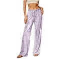 thumbnail image 2 of Diufon Womens Pajama Pants Striped Wide Leg Loose Soft Modal Sleepwear Drawstring Sleep Pants for Homewear & Outdoor, 2 of 8