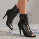 thumbnail image 1 of Lasyarrow-zapatos de baile Latino hasta el tobillo para mujer, zapatos de Salsa de salón de fondo suave para niñas, zapatos latinos de tacón alto, 1 of 4