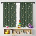 thumbnail image 5 of Blackout Kids Curtains,Dark Green Sun Planet Star Cloud Pattern Childrens Insulated Curtains Set Of 2,Bedroom Essentials,Toddler Room Decor 42x54in(106x137cm), 5 of 5