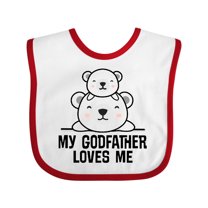 Inktastic My Godfather Loves Me Godson Bear Boys or Girls Baby Bib