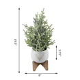 thumbnail image 3 of Flora Bunda CH1920E-WH 15.75'H Frosted Xmas Tree in 5' Staghead Ceramic on Wood Stand, 3 of 5