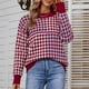 thumbnail image 5 of Pntutb moda mujer Patchwork manga larga Pullove cuello redondo Casual suéter tops Pntutb Pntutb-2025, 5 of 6