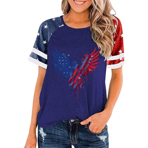 Top Plisado Gradiente de las Mujeres, Cuello de la Tripulación Manga Corta Blusa Suelta para el Hogar Y el Uso Diario, Ligera Túnica de Moda Casual