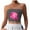 Gray, variant on Women Breast Cancer Printed Red Collar Strapless Sports Bras Scoop Yoga Crop Tank Tops Fitness Exercise Workout Running Top