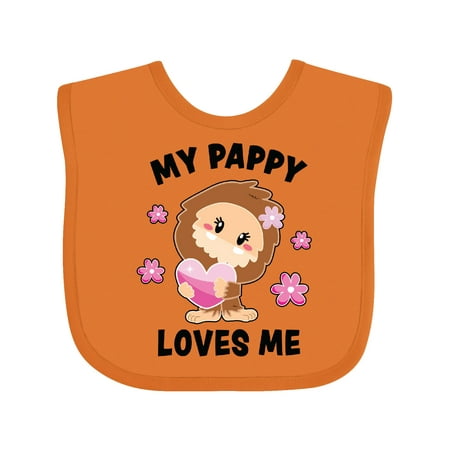 

Inktastic My Pappy Loves Me with Bigfoot Gift Baby Girl Bib