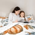 thumbnail image 6 of Feelyou Grey Blue Pumpkin Twin Bedding Sets 7-Piece, Maple Plant Botanical Bedding Comforter Set, Harvest Theme Sheet Sets, Super Cozy Bedroom Decorative, 6 of 7
