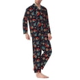 thumbnail image 2 of Honeii Paisley1 Pattern Mens Pajamas Set,2pcs Men's Lounge Long Sleeve Sleep Shirt and Pajama Bottoms Sleepwear Set,Mens Pjs Sets-Large, 2 of 7